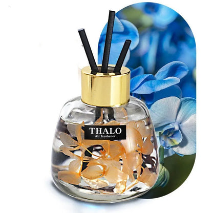 Glass car perfume ornament bottle with loose incense in six scent options for vehicle decoration