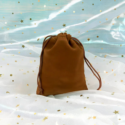 Multi-colour flannel jewellery storage bags in sizes 5x7cm to 20x30cm with gold drawstring and lining