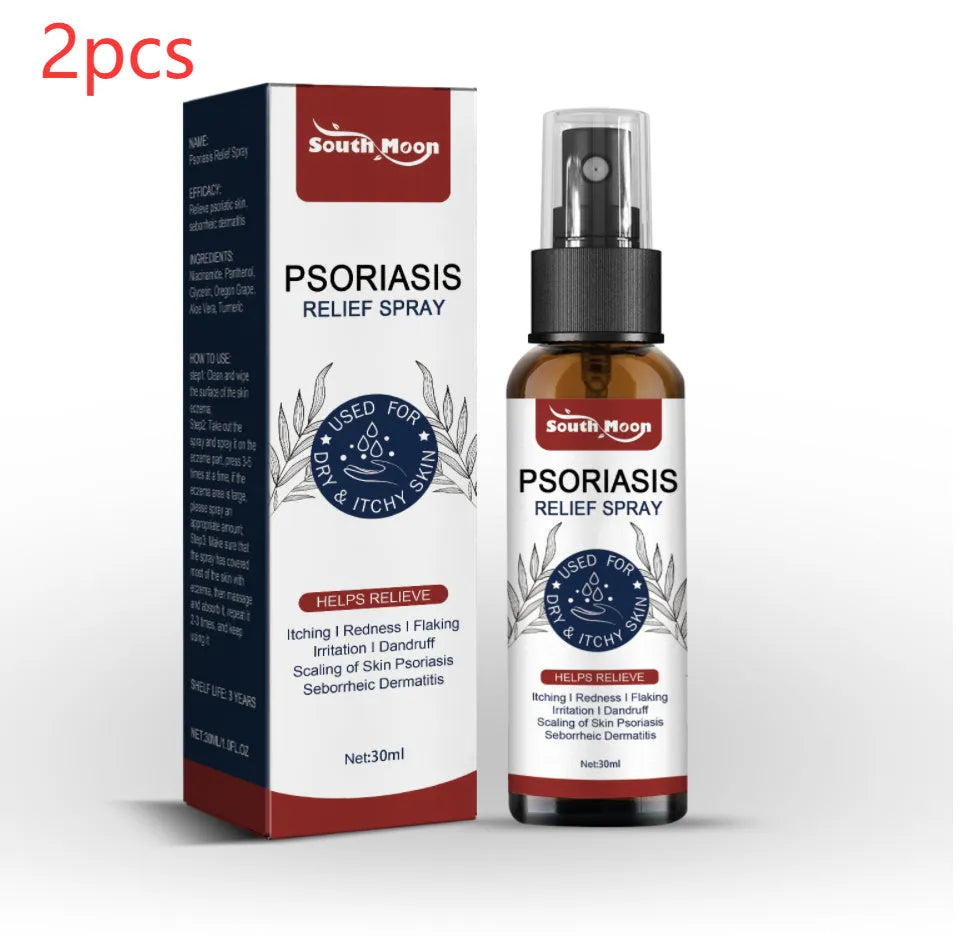 30ml bottle of body care relief spray with aloe vera and panthenol.