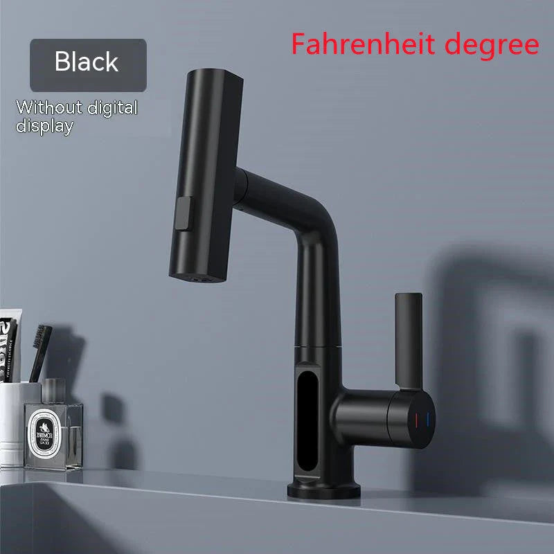 Smart Digital Display Pull-Out Faucet with 360-degree rotating spout, pull-out hose, and intuitive temperature display