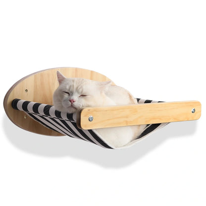Solid wood wall-mounted cat jumping platform for pet climbing and lounging
