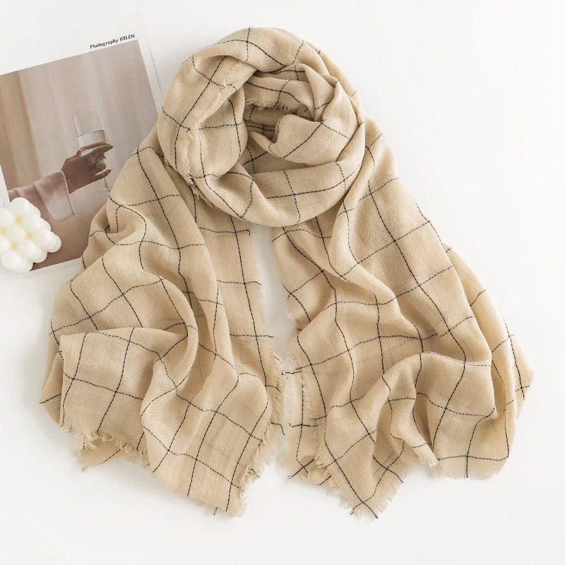 Stylish herringbone pattern artificial cashmere scarf for women in various colors