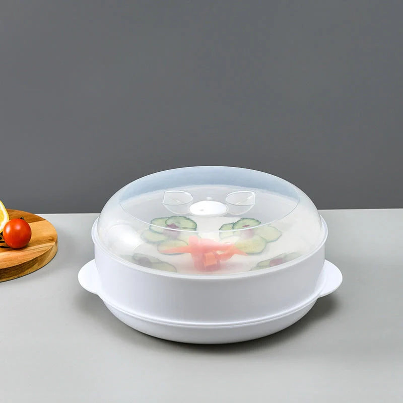 Modern minimalist microwave steamer box with layered design for healthy cooking