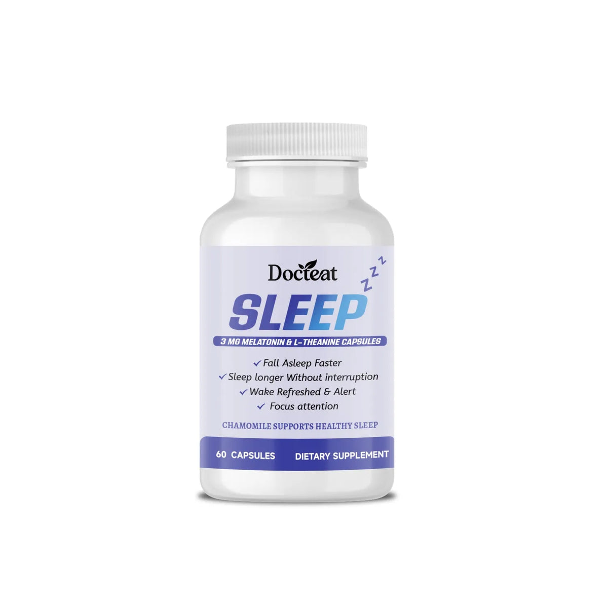 Sleep support capsule with L-theanine and melatonin, 60 capsules pack