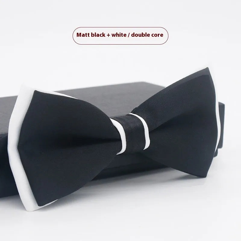 Flat-head self-tie bow tie in a wine red colour, showing its 12cm width and 6cm height dimensions.