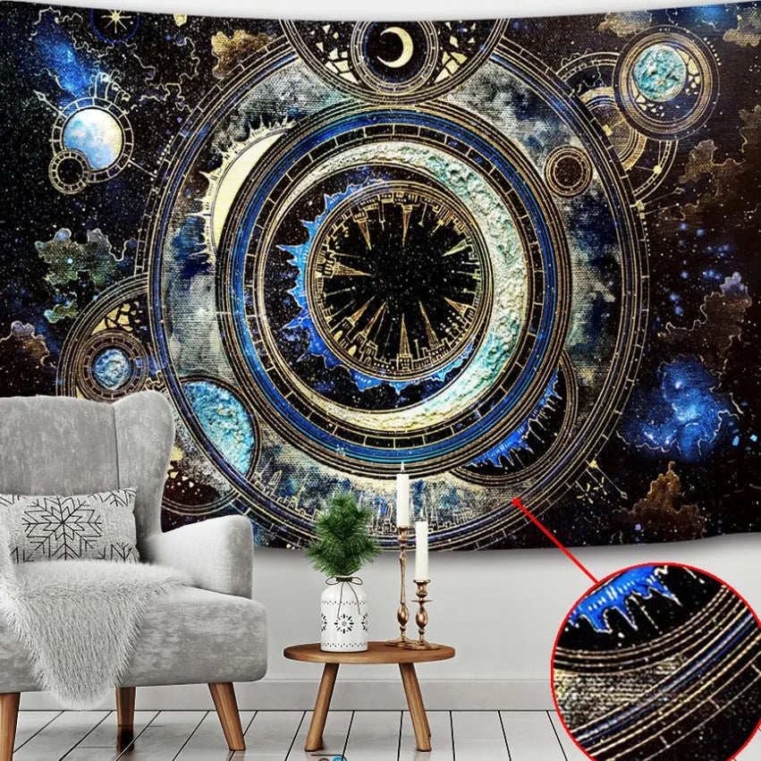 Nordic-style polyester background cloth for tapestry and wall decor, shown in a neutral colour.