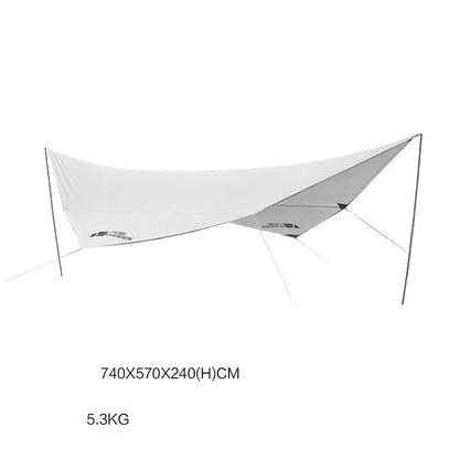 MU Gaodi Outdoor Rainproof Awning Tent with UV-proof canopy in morning mist white