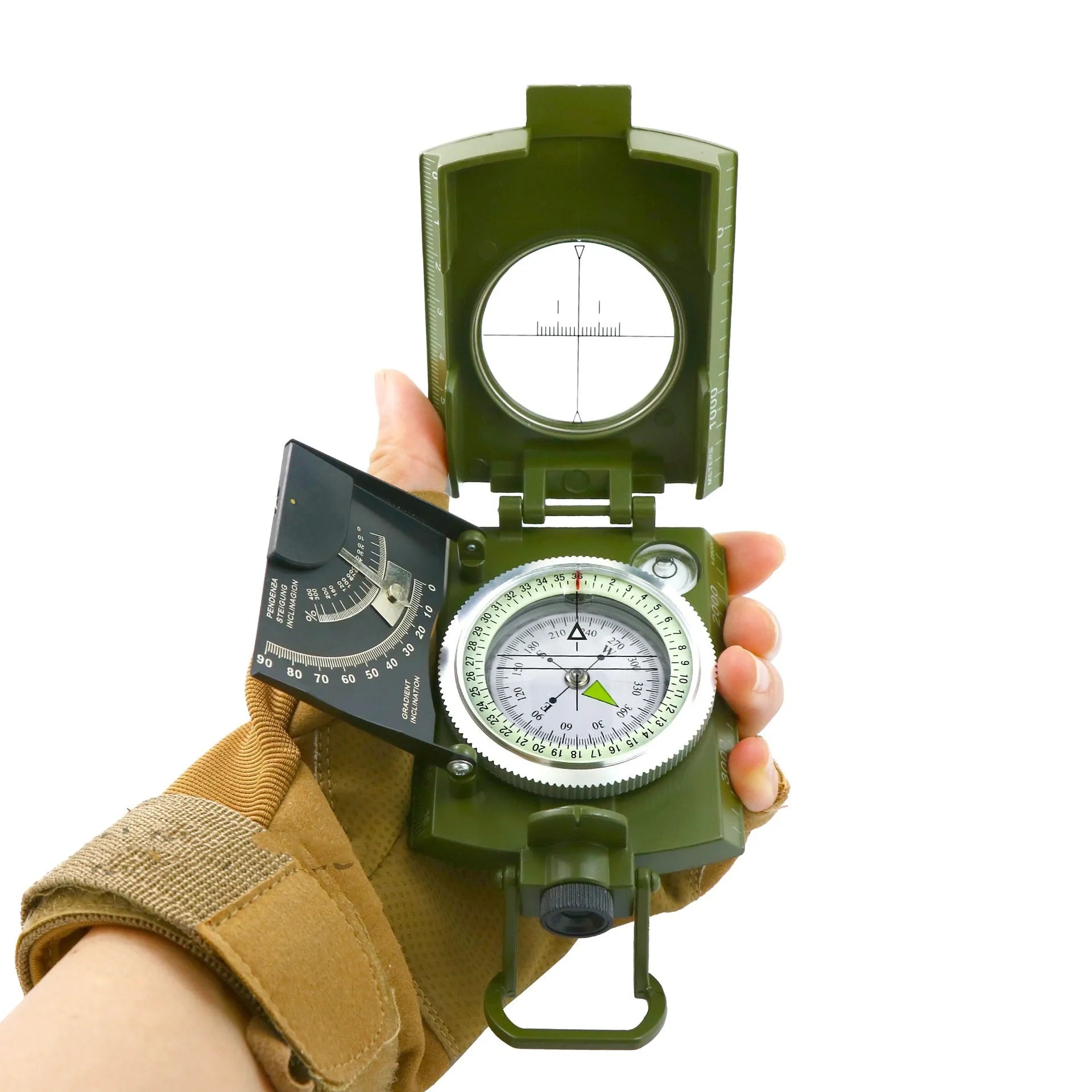 K4074 metal outdoor compass with hanging rope showing compact design