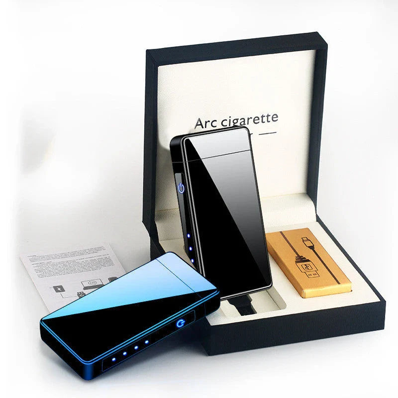 Engraved rechargeable electric lighter with '100 kinds of love' projection feature, available in various ice-inspired color options