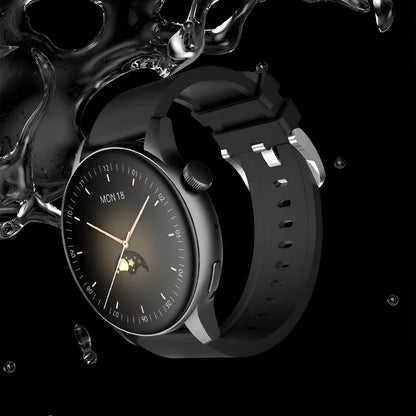Stainless steel smartwatch with a 1.30-inch colour touchscreen on a wrist