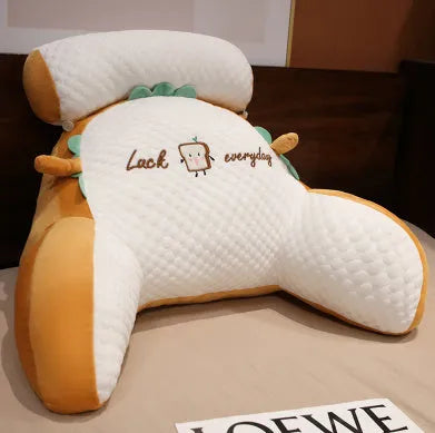 Reading lumbar support cushion in 60x40cm and 70x50cm sizes with embroidery design