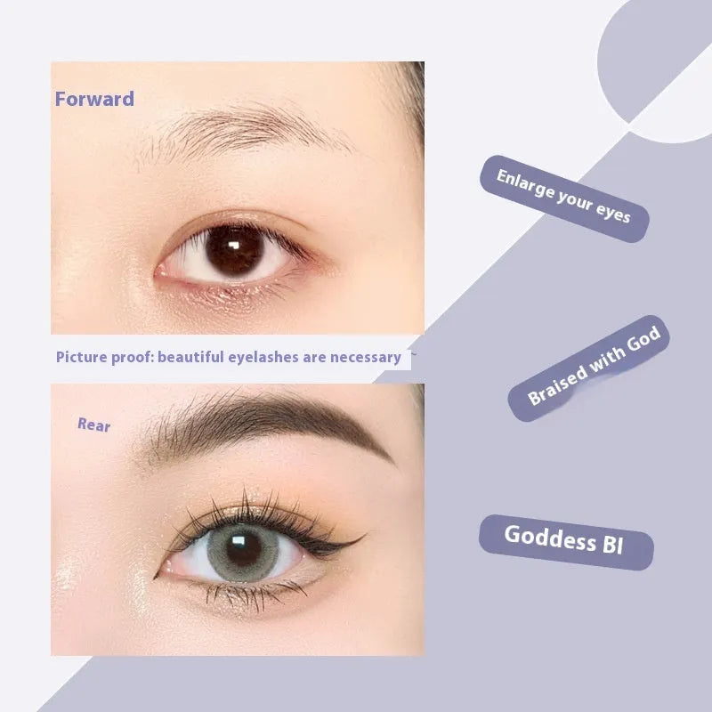 Black V-shaped fairy fishtail false eyelashes with thick segment design on a white background.