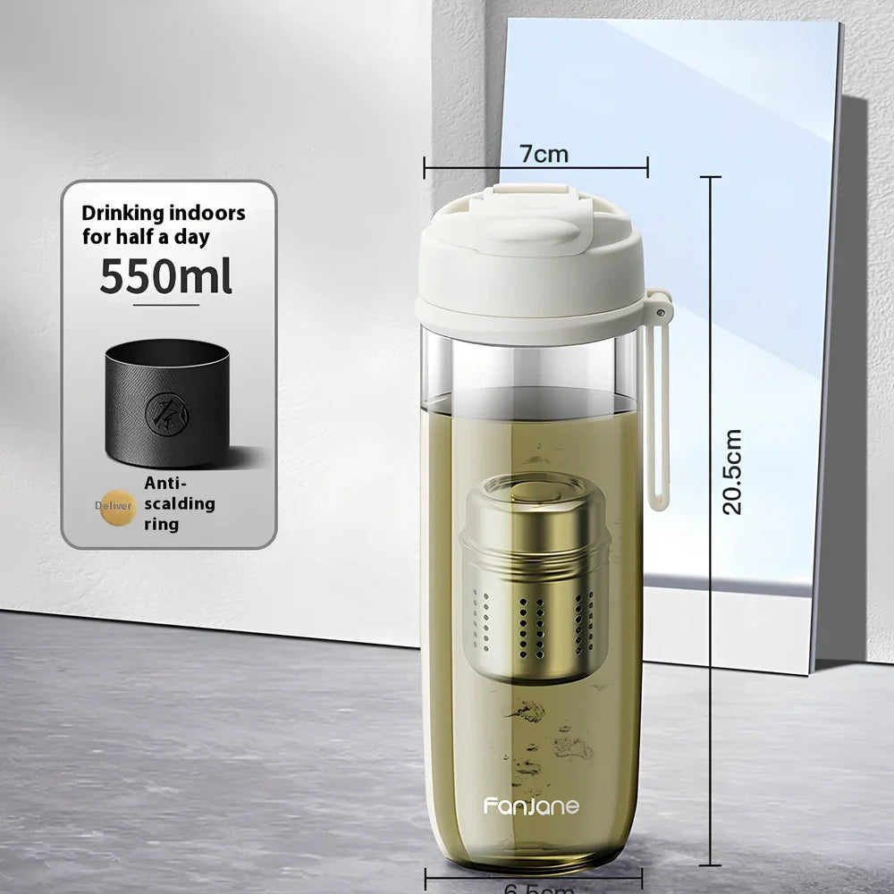 Magnetic bubble tea cup with black Tritan construction and insulated leather ring showing separation mechanism