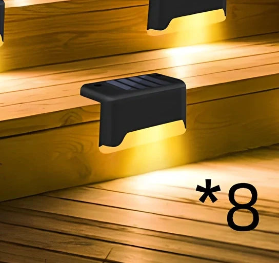 Coffee-coloured solar step light with amorphous silicon panel for outdoor staircase and garden illumination