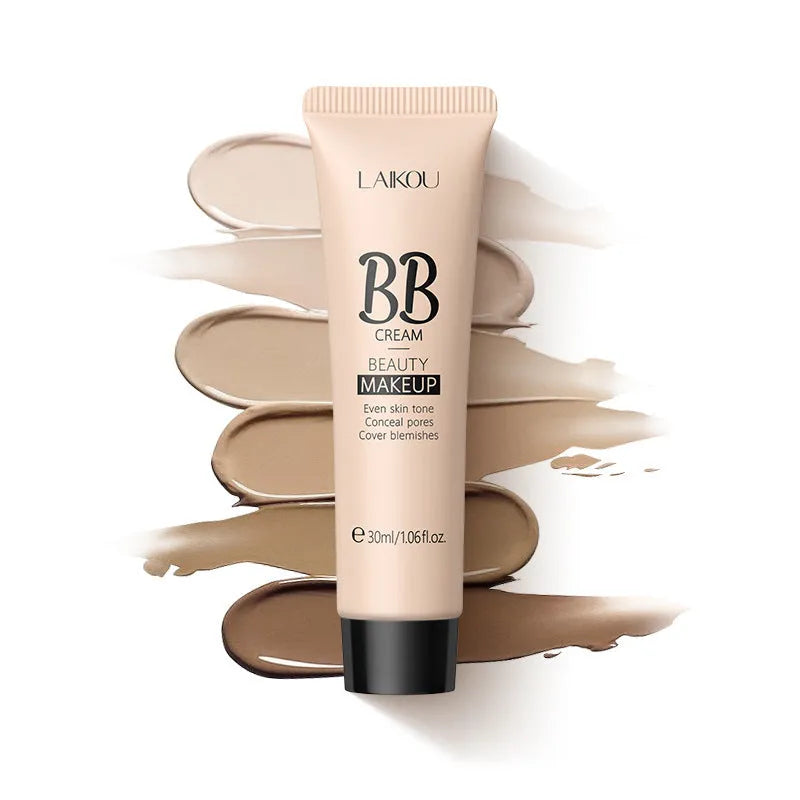 Natural Makeup BB Cream 30ml tube concealer foundation with moisturising lightweight formula available in 9 shade colours including ivory white brightening medium skin and chocolate brown