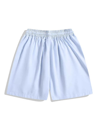 Men's black loose-fit quick-dry sports shorts with elastic waist, shown above the knee.