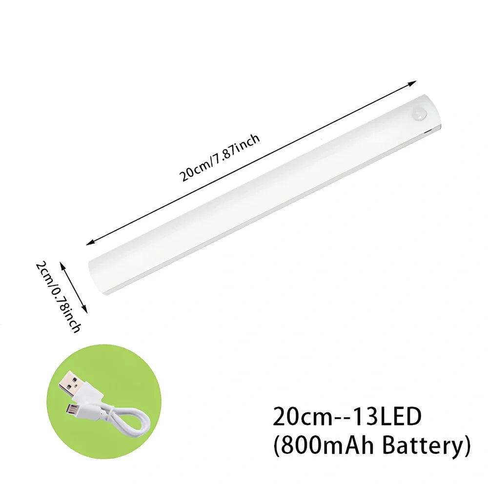 Stainless steel wireless LED motion sensor night light with magnetic wall mounting