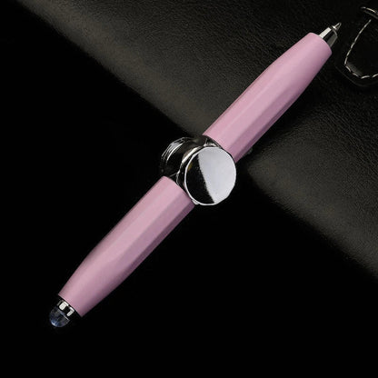 Stylish multi-function LED pen with spinning gyro fidget for stress relief, office and school supplies