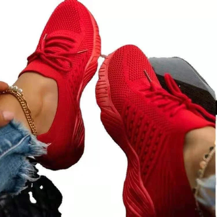 Stylish knit sneakers in various colors for active women, featuring a lightweight, breathable, and comfortable design.