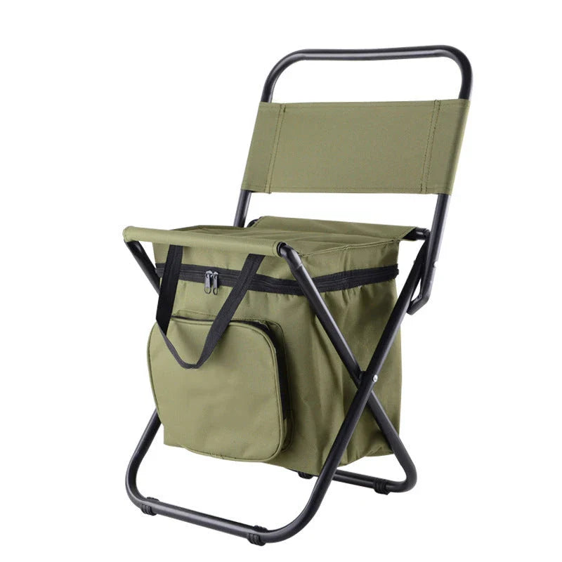 Portable Fishing Chair with Insulated Cooler Compartment - Durable Outdoor Furniture with Cooler for Chilled Refreshments