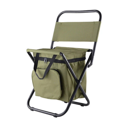 Portable Fishing Chair with Insulated Cooler Compartment - Durable Outdoor Furniture with Cooler for Chilled Refreshments