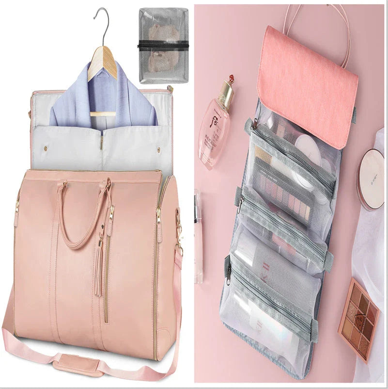 Spacious Travel Duffel Bag - Versatile Women's Handbag with Folding Suit Compartment in Multiple Color Options