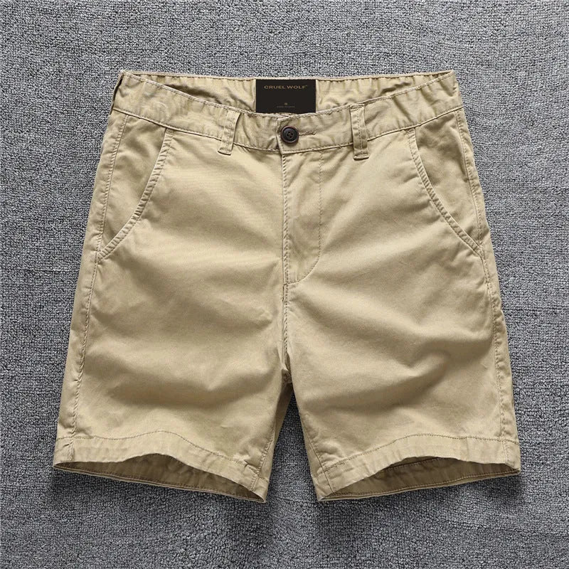 Cotton camouflage summer shorts with zip placket in multiple colour patterns including army green and sand camouflage