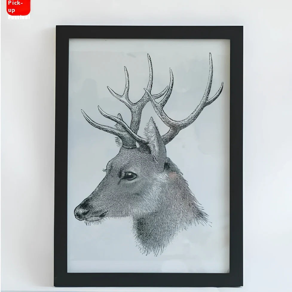 Rectangular solid wood photo frame with baking paint finish showing colour options and size variations