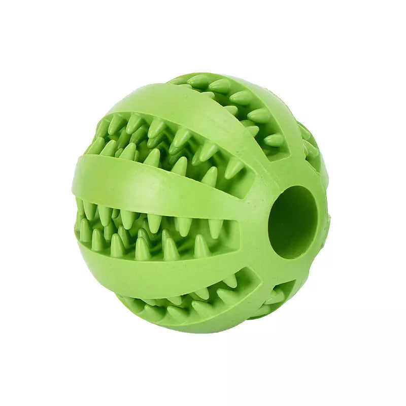 Vibrant watermelon-colored rubber dog molar toy for dental health and fun play