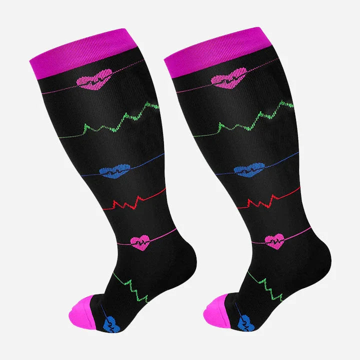 Premium plus-size compression socks with bamboo fibers for superior comfort and support