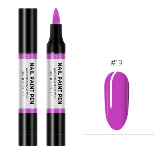 24 color water-based nail polish painting pen for 3D nail art designs