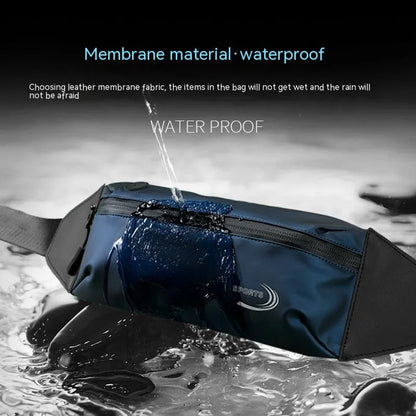 Men's solid colour waterproof waist bag in Derm Oxford polyester, 45cm by 10cm by 3cm dimensions