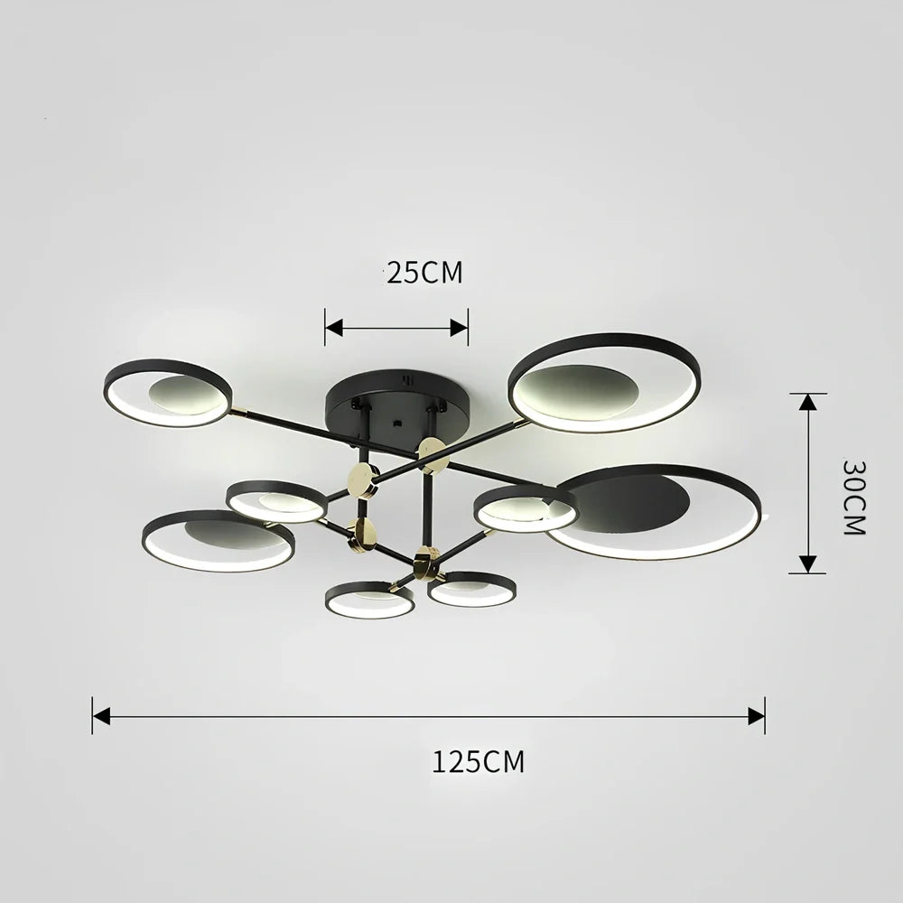 Nordic molecular glass ceiling light with adjustable height and three-colour LED options