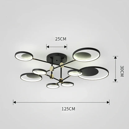 Nordic molecular glass ceiling light with adjustable height and three-colour LED options