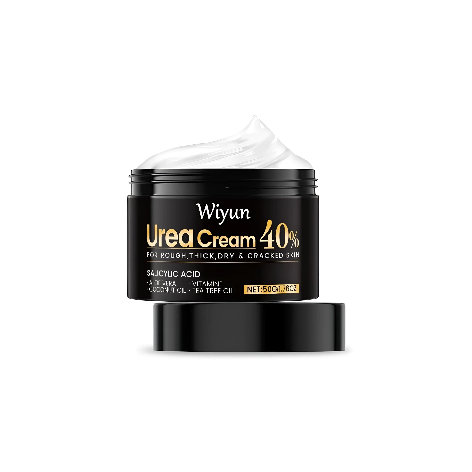 Urea cream tube for hand and foot care with 10% urea, salicylic acid, and aloe extract in 50g size