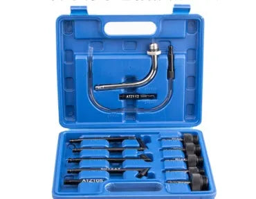 Automatic transmission oil refuelling machine with 13-piece kit, showing transmission injector tool and connectors