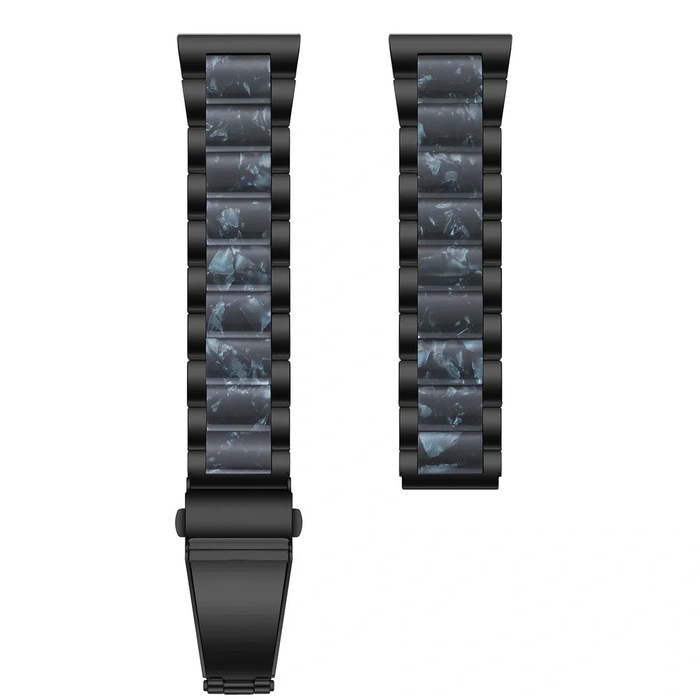 Fashion Personality resin watch strap in multiple colours showing 18cm length and connection points for Apple Watch and universal 22mm watches