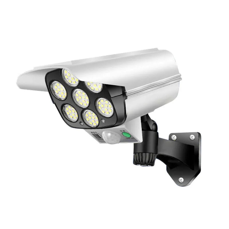 Solar simulation monitor lamp with abstract design for outdoor courtyard wall installation