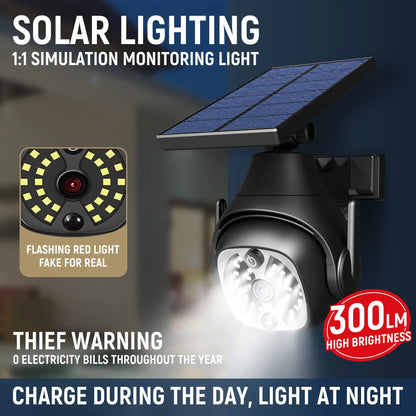 Solar-powered outdoor courtyard lights with human sensing and adjustable solar panels