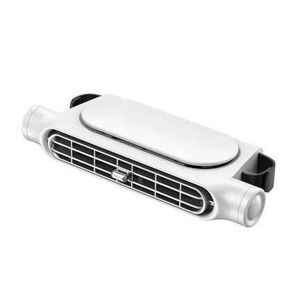 Creative New Seat Car Fan USB plug-in in black, white, or beige with Velcro for car seat mounting
