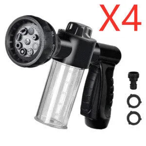 Green high-pressure foam spray gun with adjustable nozzle for car and household cleaning