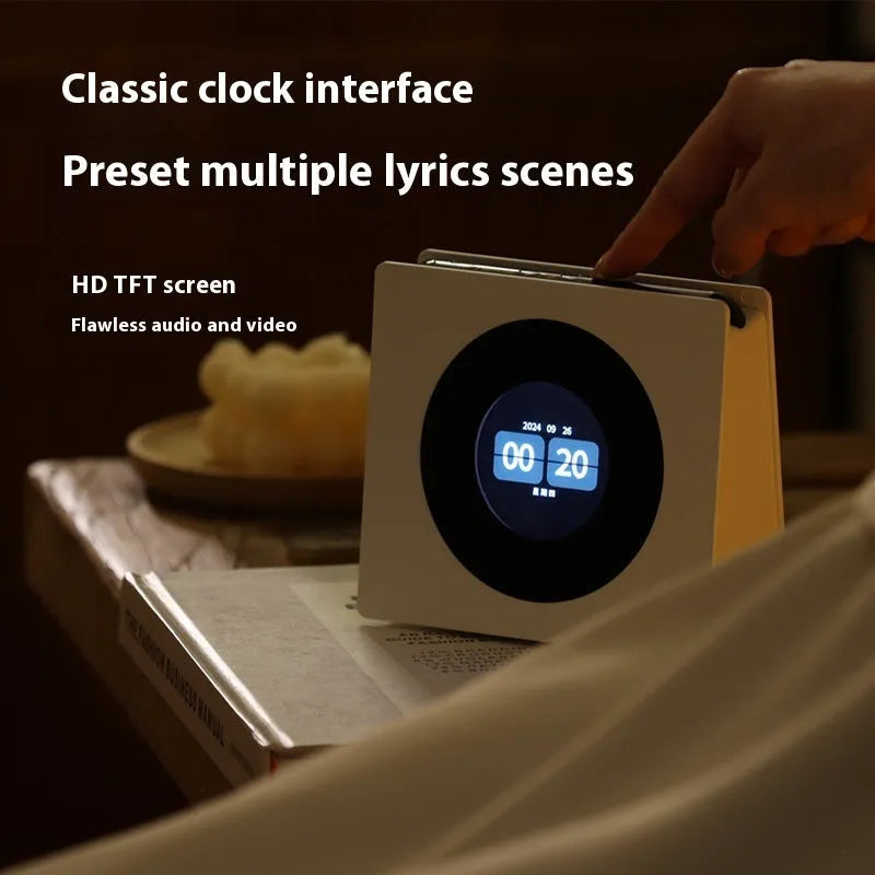Floating lyrics Bluetooth speaker in white with lighting, 5W output, for desktop and home use