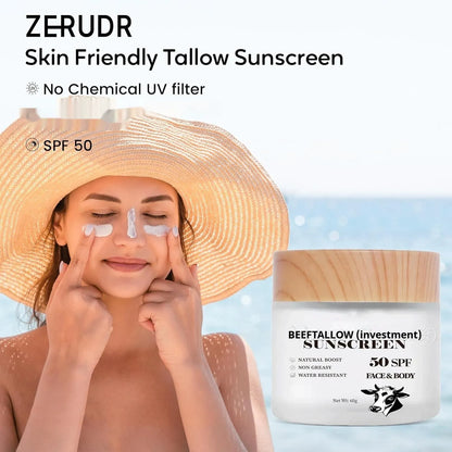 Beef tallow protective cream tube, 60g, for waterproof and non-greasy skin protection.