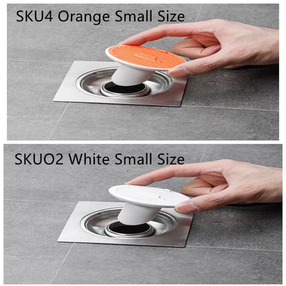 Whale Magnetic Suction Floor Drain Cover in white, orange, or green, blocking sewer odors with a tight seal