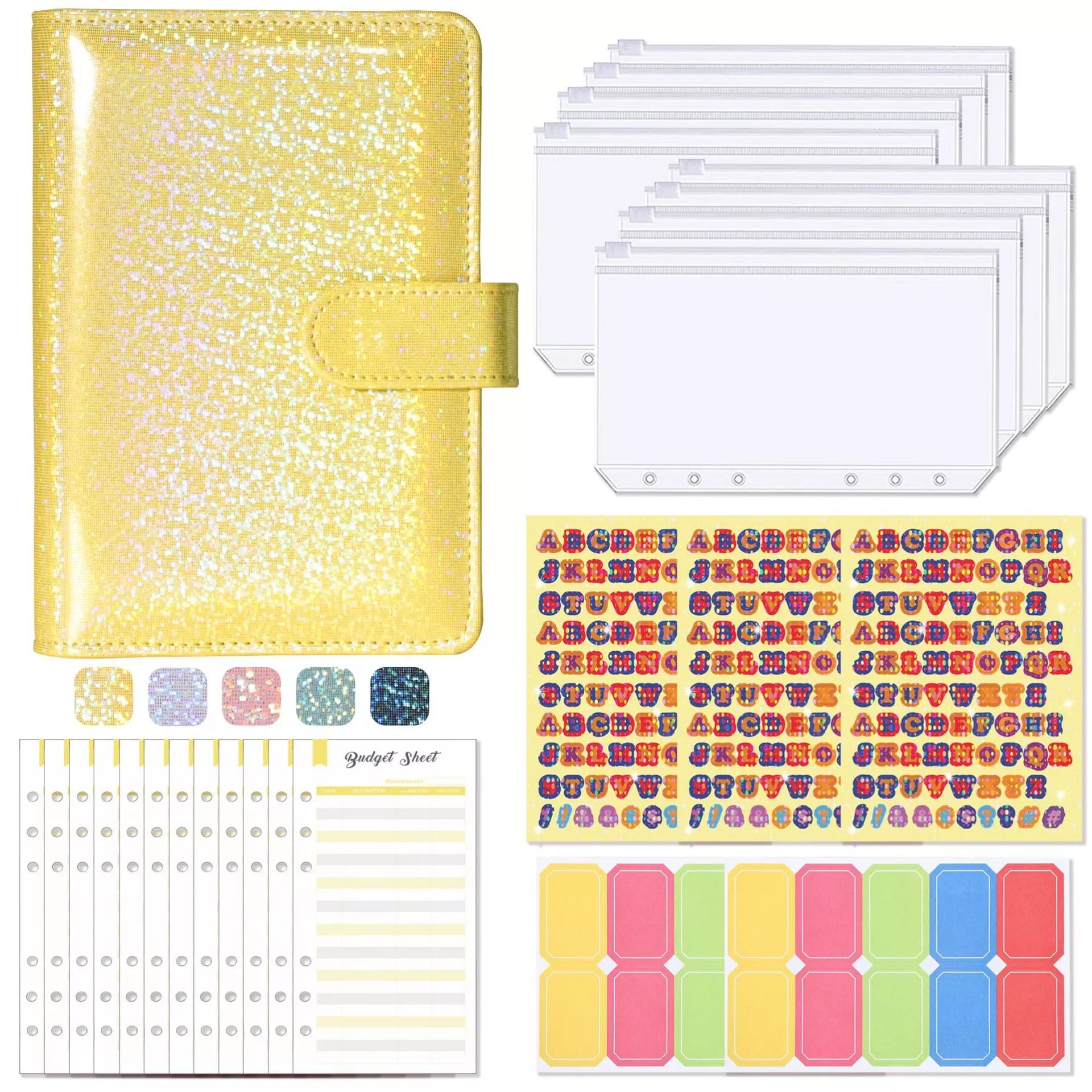 A6 Clip Notebook with imitation leather cover in various colors