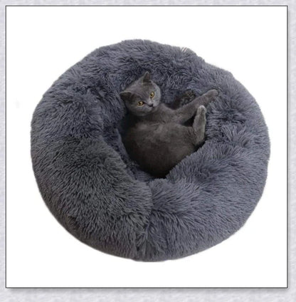 Round & Raised Cat Marshmallow Bed with Raised Rim Design for Relaxation and Comfort