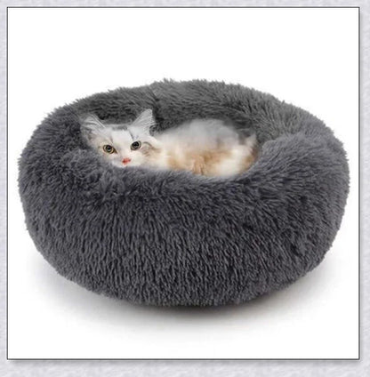 Round & Raised Cat Marshmallow Bed with Raised Rim Design for Relaxation and Comfort