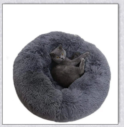Round & Raised Cat Marshmallow Bed with Raised Rim Design for Relaxation and Comfort