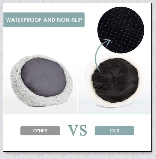 Round & Raised Cat Marshmallow Bed with Raised Rim Design for Relaxation and Comfort
