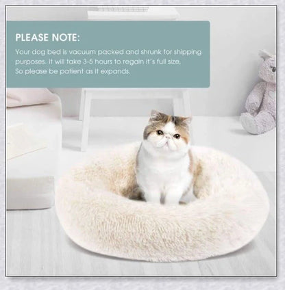 Round & Raised Cat Marshmallow Bed with Raised Rim Design for Relaxation and Comfort